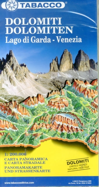 Book cover of: Dolomites / Lake Garda / Venice road map & panoramic map