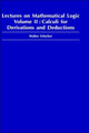 Book cover of: Lectures on Mathematical Logic, Volume II