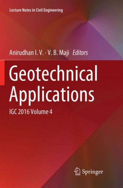 Book cover of: Geotechnical Applications. By: Anirudhan I.V.