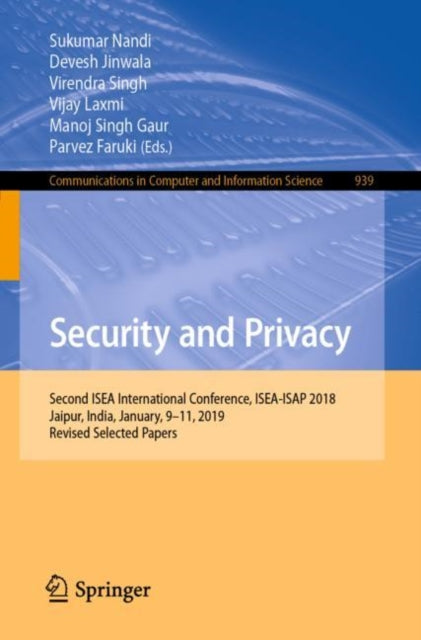 Book cover of: Security and Privacy