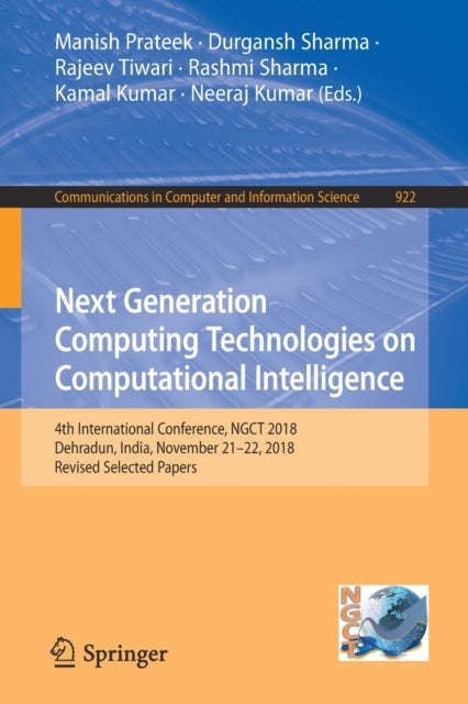 Book cover of: Next Generation Computing Technologies on Computational Intelligence. By: Manish Prateek