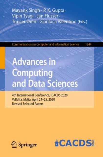 Book cover of: Advances in Computing and Data Sciences. By: Mayank Singh