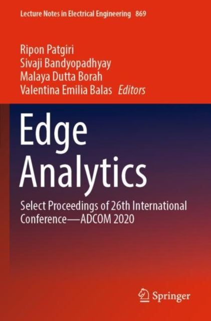 Book cover of: Edge Analytics. By: Ripon Patgiri