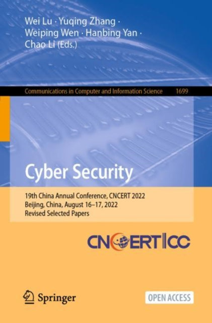Book cover of: Cyber Security. By: Wei Lu