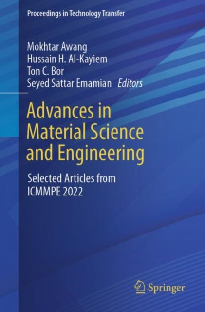 Book cover of: Advances in Material Science and Engineering. By: Mokhtar Awang
