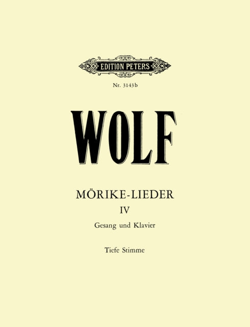 Book cover of: Morike-Lieder: 53 Songs Vol.4