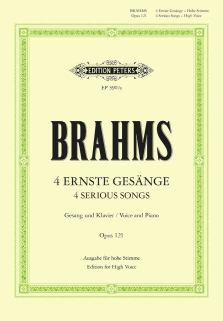 Book cover of: 4 Serious Songs Op.121