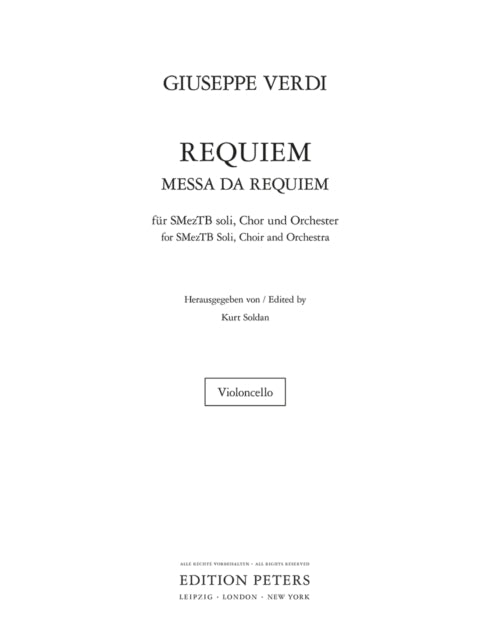 Book cover of: Requiem (Cello Part)