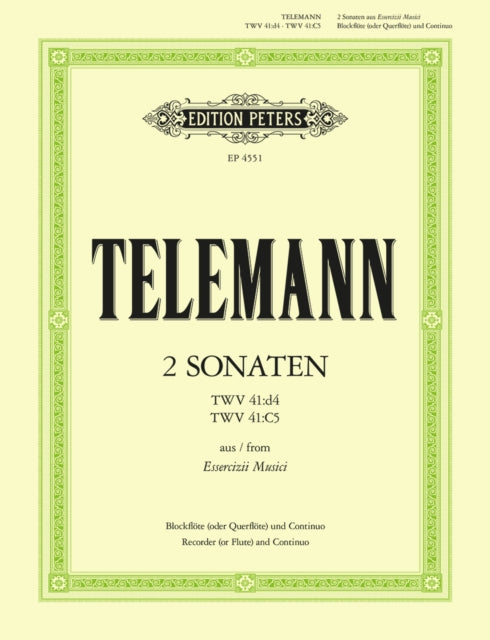 Book cover of: 2 Sonatas in D minor, C from 'Essercizii Musici'