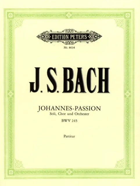 Book cover of: St. John Passion BWV 245