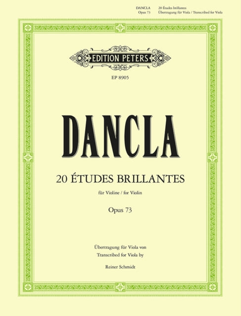 Book cover of: 20 Etudes brillantes (Viola), Op. 73