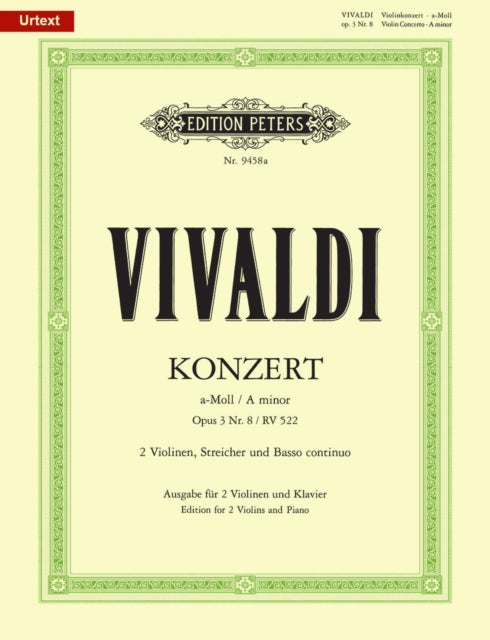 Book cover of: Violin Concerto in A minor Op.3 No. 8