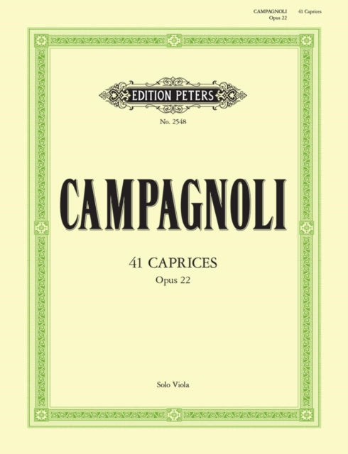 Book cover of: 41 Caprices Op.22 for Solo Viola