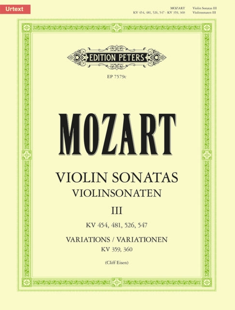 Book cover of: Violin Sonatas Volume 3