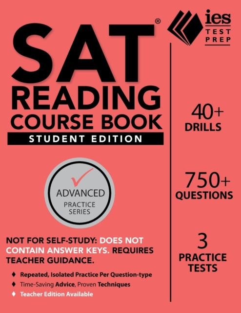 Book cover of: SAT Reading Course Book. By: Khalid Khashoggi