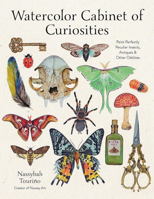 Book cover of: Watercolor Cabinet of Curiosities. By: Touriño Nassybah
